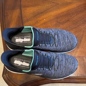 Skechers Slip-Ins Navy and Teal Sneakers